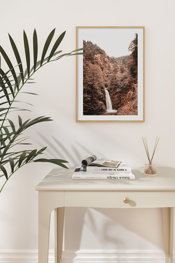 Autumn Waterfall Poster