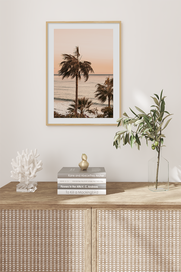 Seaside Coconut Tree Poster