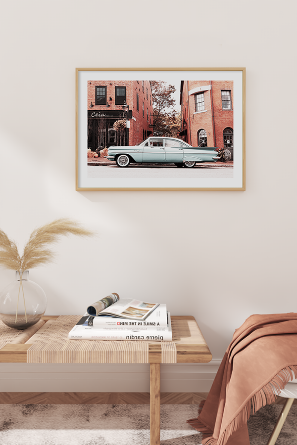 Light Blue Car Poster