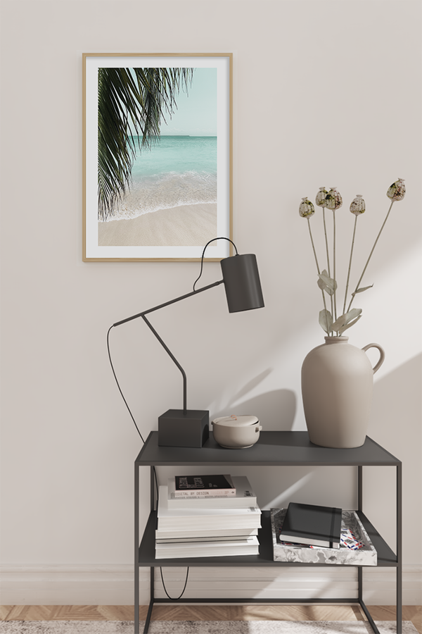 Seaside Palm Leaf Close Up Poster