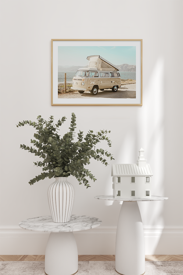 Beige Travel RV Poster