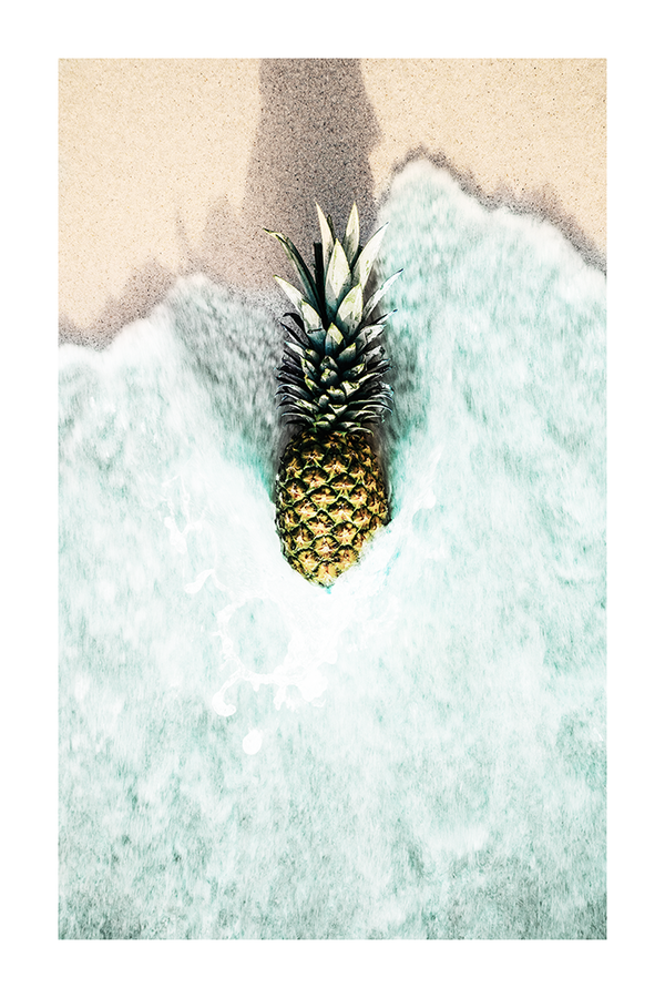 Pineapple Washed by Wave Poster