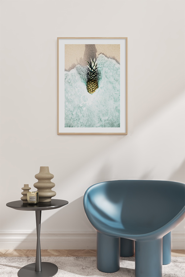 Pineapple Washed by Wave Poster