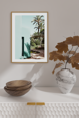 Coconut Tree by the Wall Poster