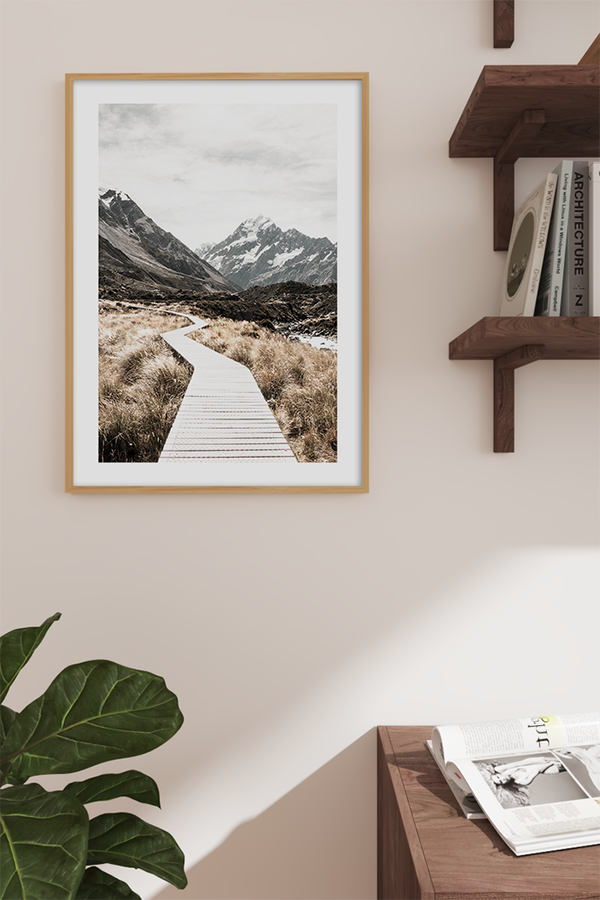 Wooden Bridge to the Mountain Poster