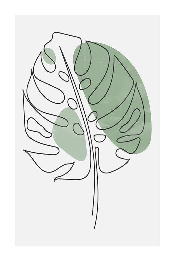 Monstera Line Art Print