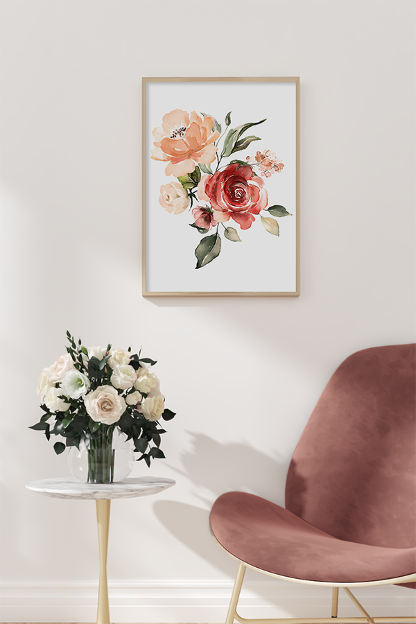 Watercolor Flowers Illustration Poster