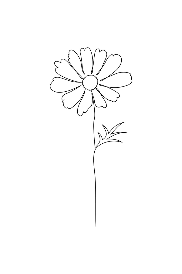 Sunflower One Line Art