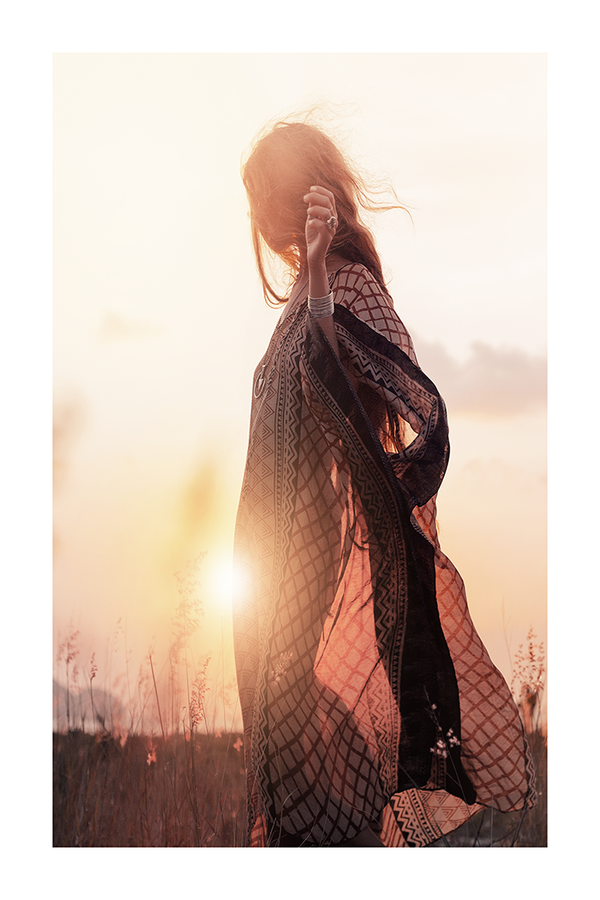 Boho Girl in the Dawn Poster