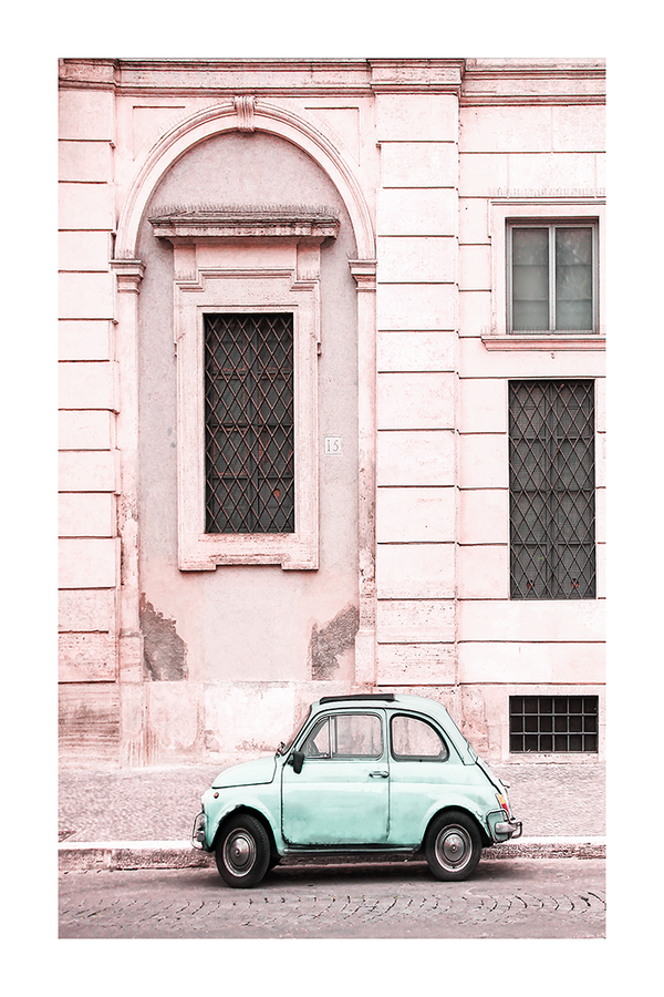 Mini Green Car Poster