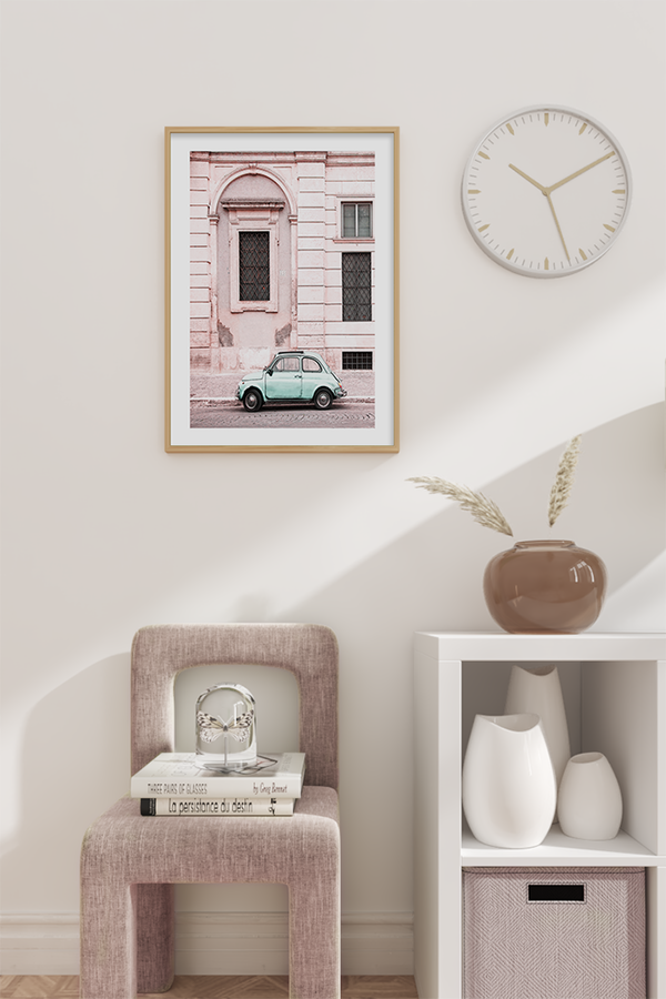 Mini Green Car Poster