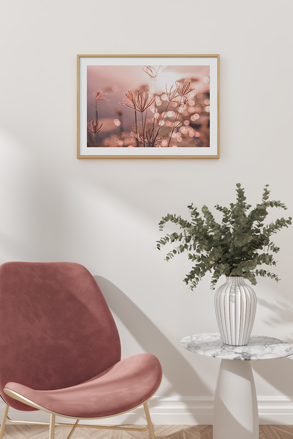 Romantic Plants at Sunset Poster