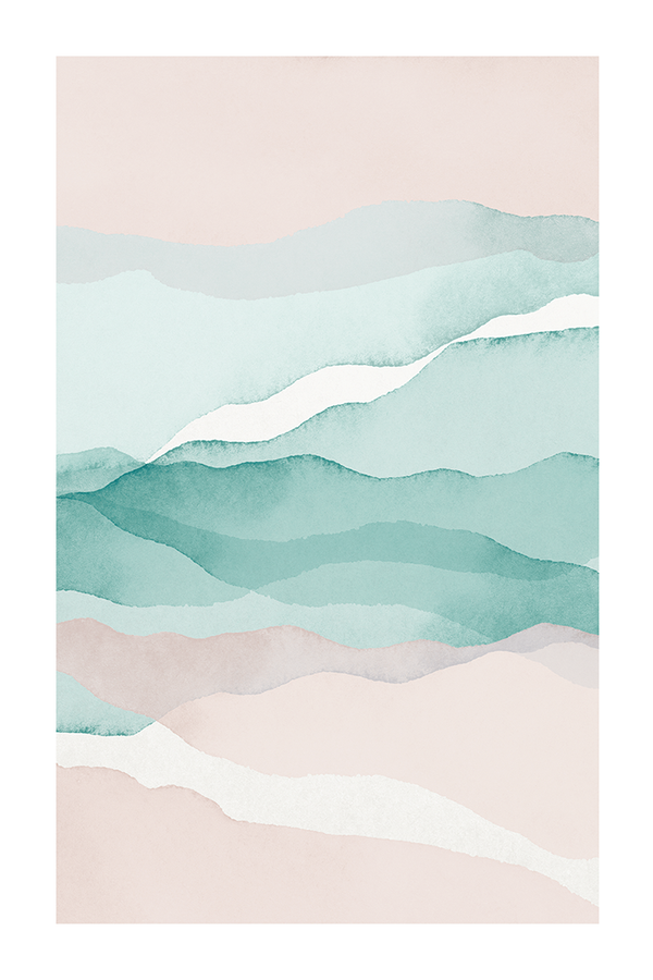 Watercolor Pastel Mountain Poster