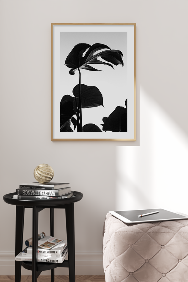 Monochrome Monstera Poster