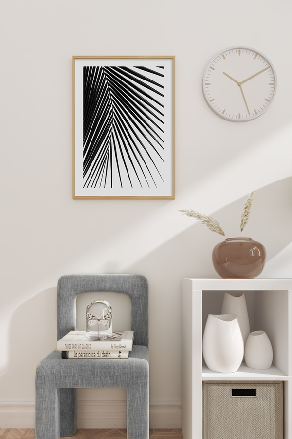 Monochrome Palm Leaf Poster