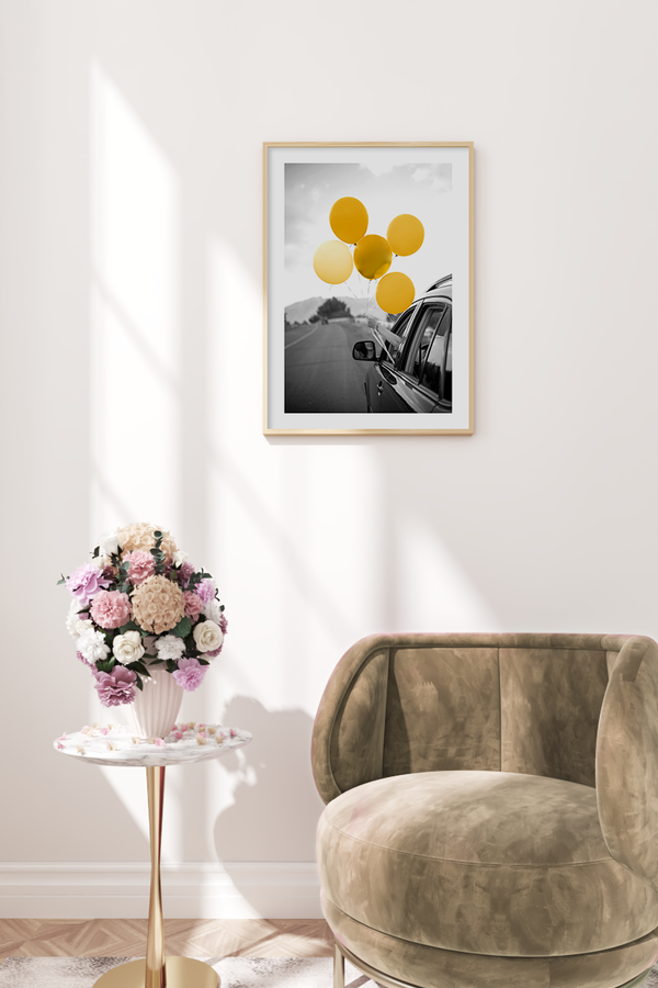 Yellow Balloon Photo Poster