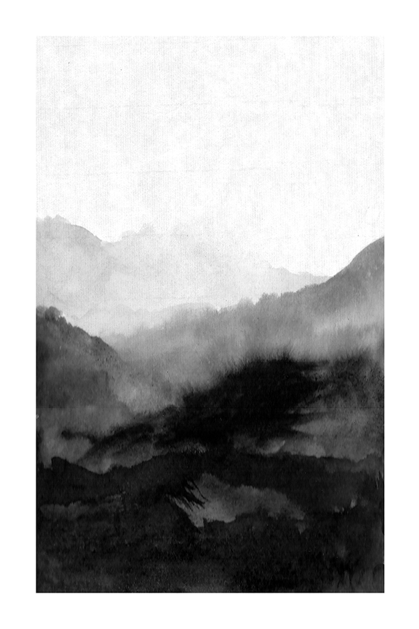 Watercolor Black Mountain Poster