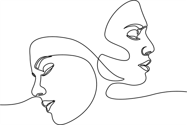 Face Line Art Print