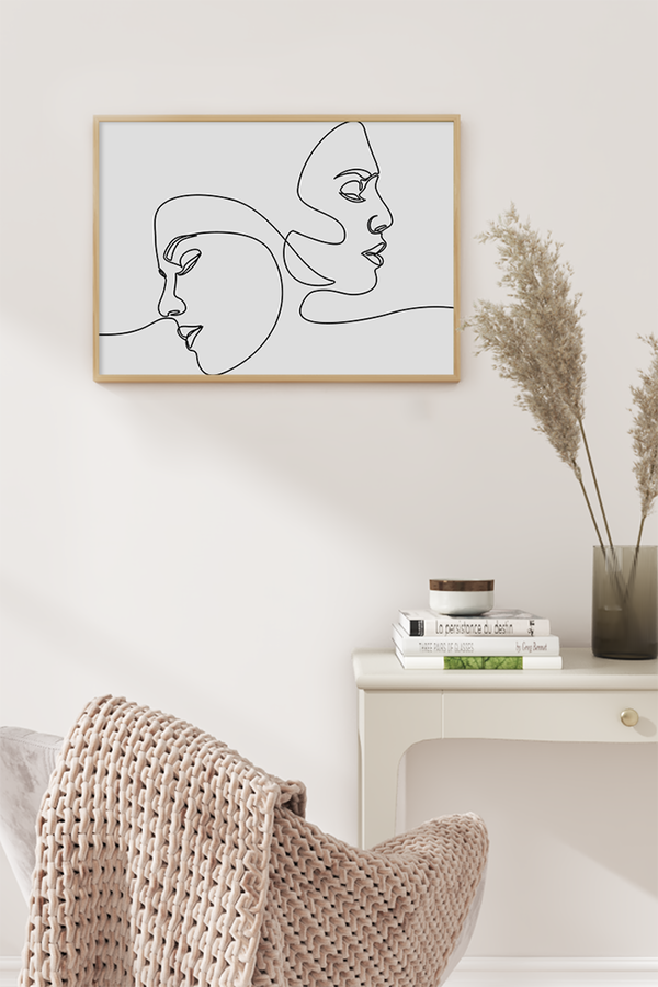 Face Line Art Print