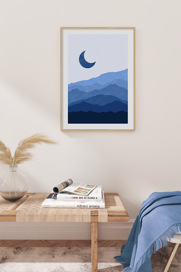 Blue Mountains Illustration Poster