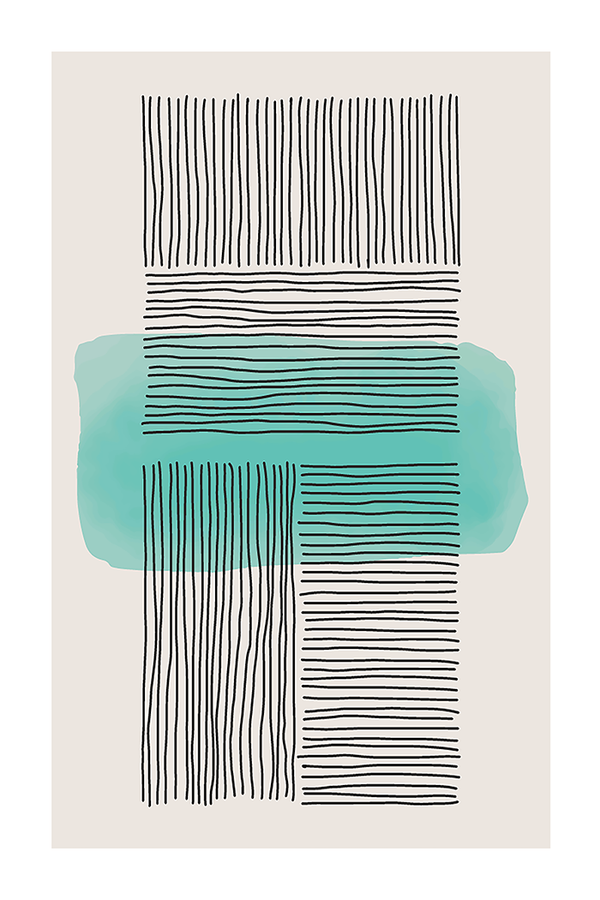 Abstract Cyan Line Poster