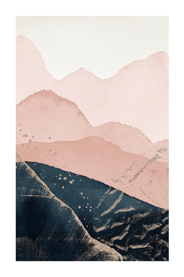 Pink Abstract Mountain Poster