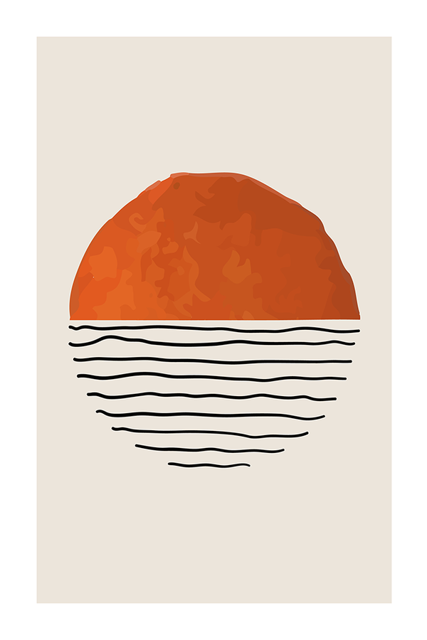 Orange Half Circle Print