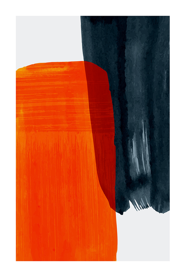 Orange Red Brush Poster