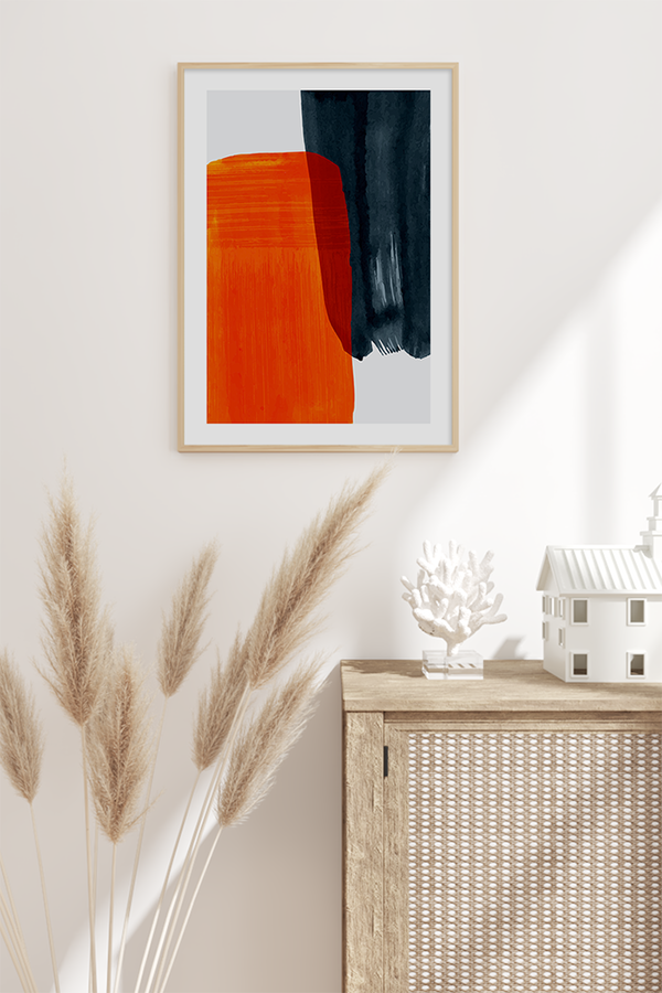 Orange Red Brush Poster