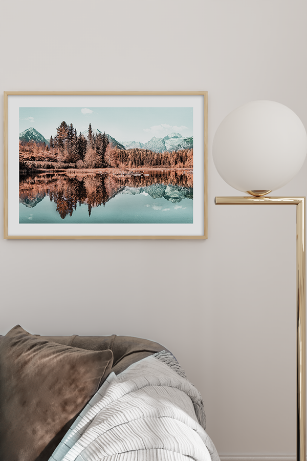 Autumn Mountain Reflection Poster