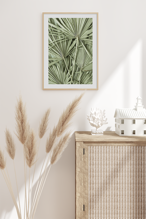 Green Palm Leaves Poster