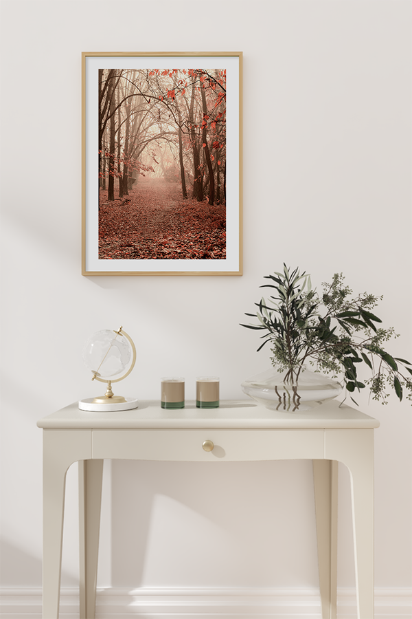 Autumn Misty Forest Poster