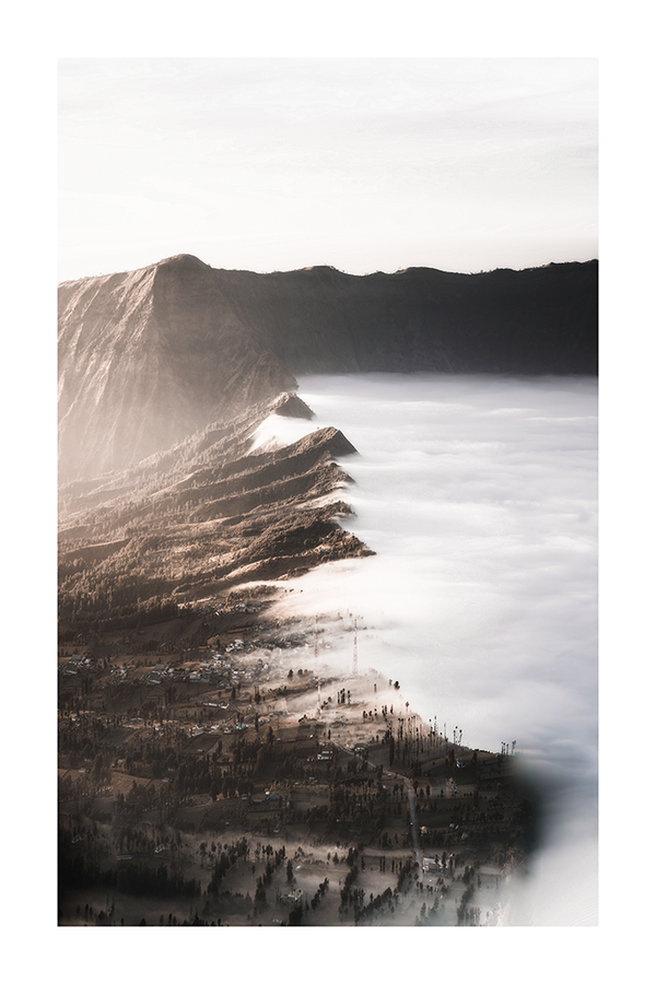 Fog Mountain Poster