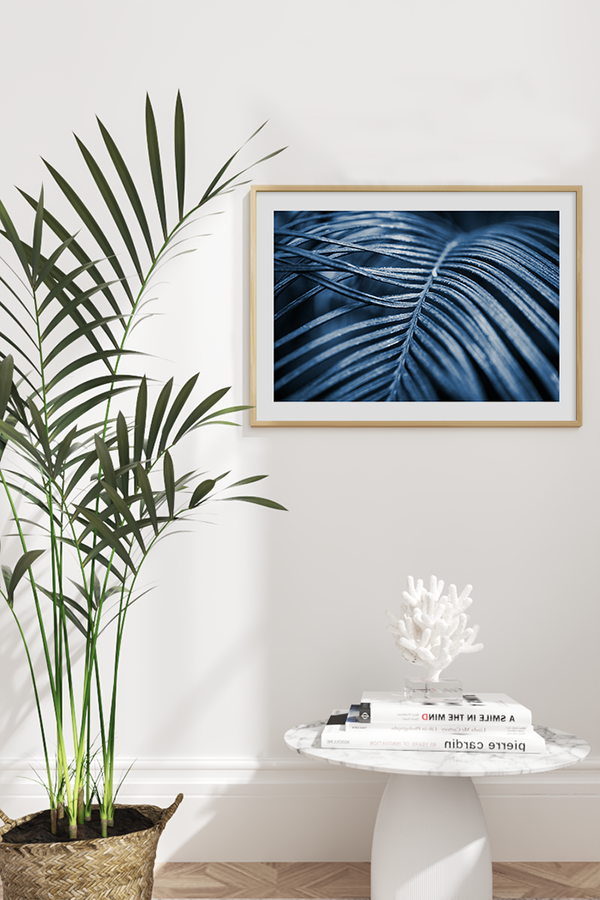 Dark Blue Palm Close Up Poster