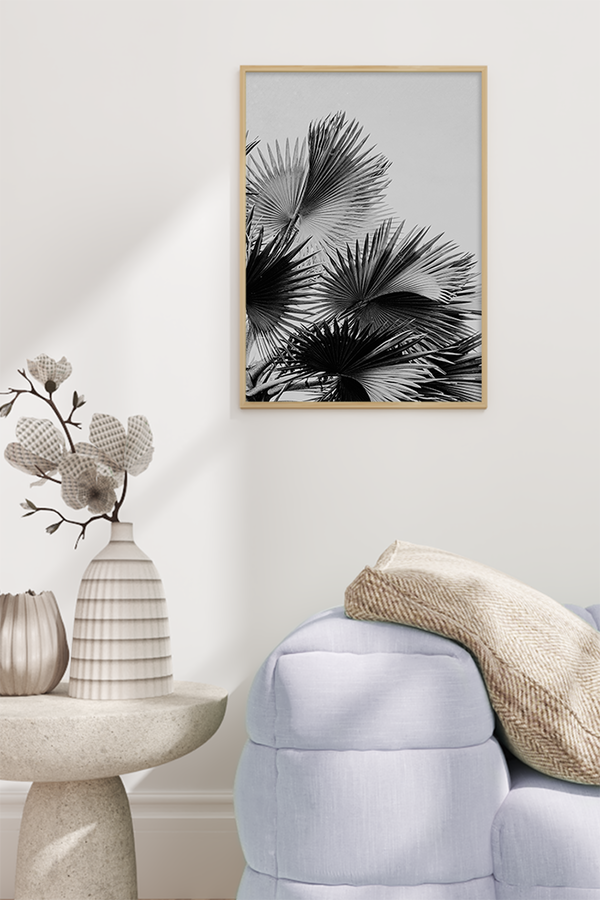 Black Palm Leaf Poster