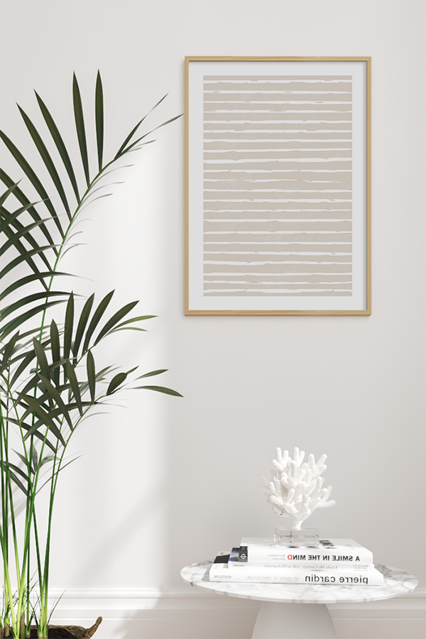 Beige Horizontal Line Poster