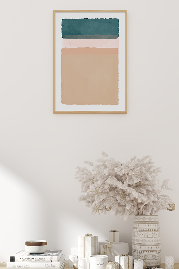 Cyan Pink Beige Poster