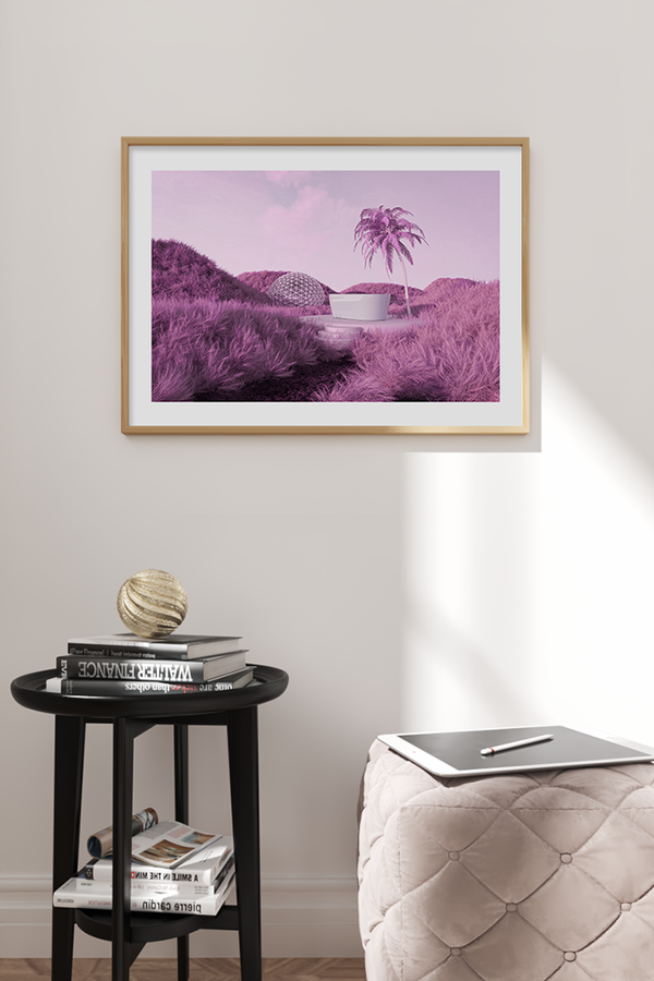 Tub in the Purple Grass Poster