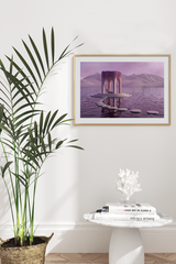 Purple Romantic Lake Poster