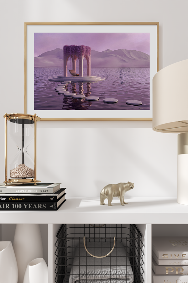 Purple Romantic Lake Poster