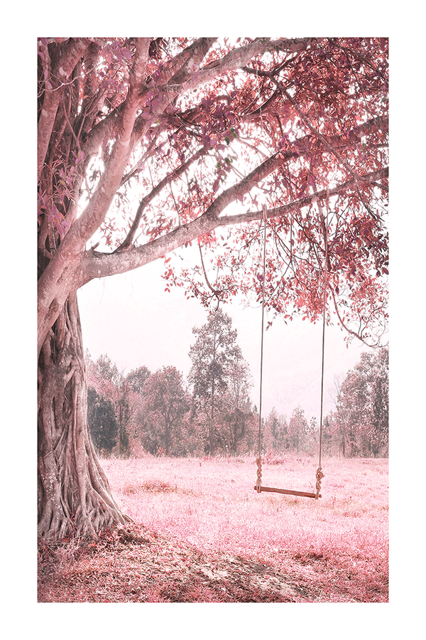 Swing Under the Pink Tree Poster