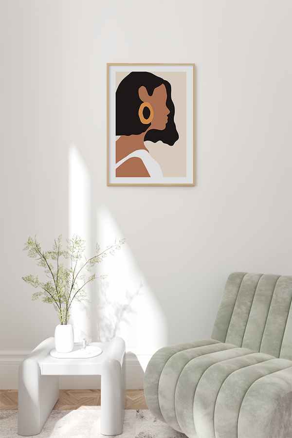 Woman Face Profile Art Print