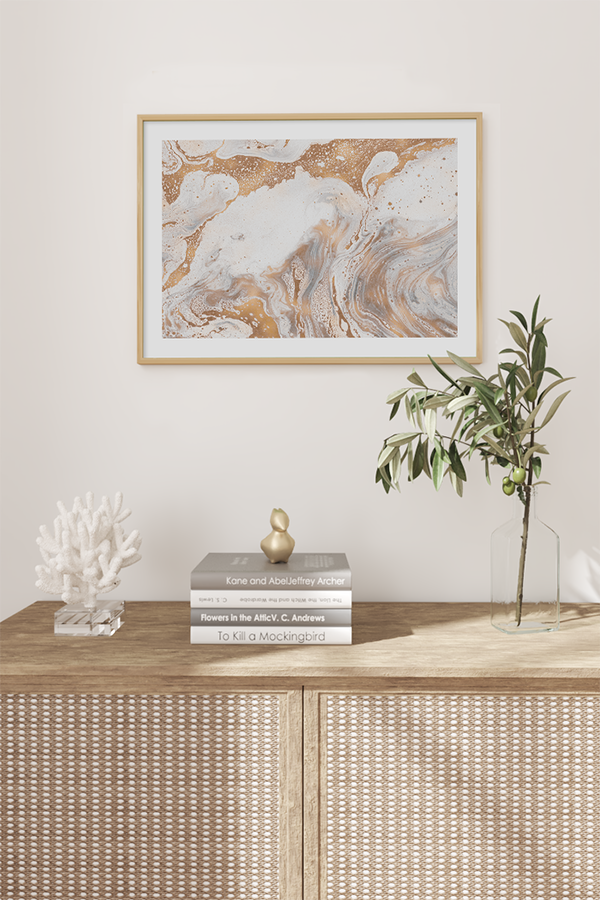 Golden Marble Fluid Poster