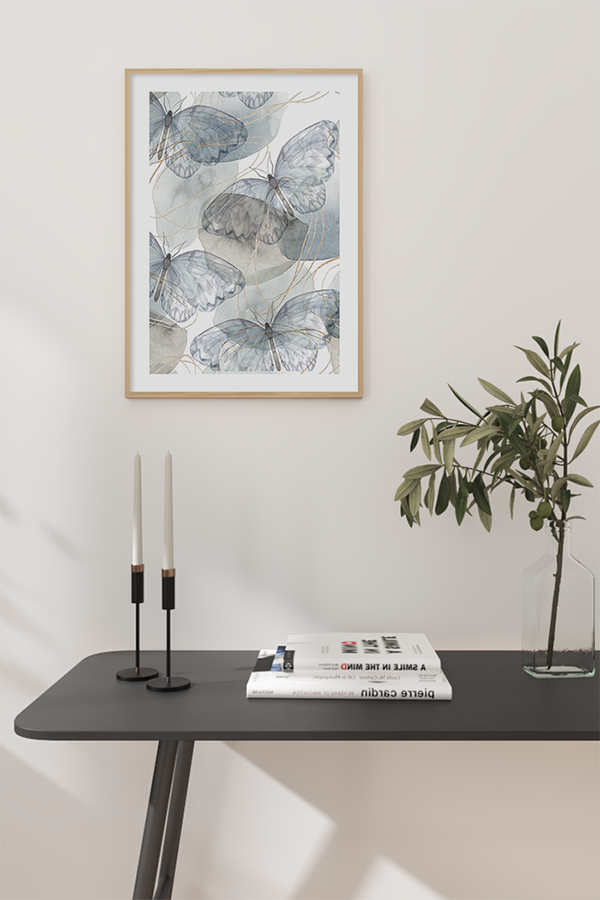 Watercolor Butterflies Poster