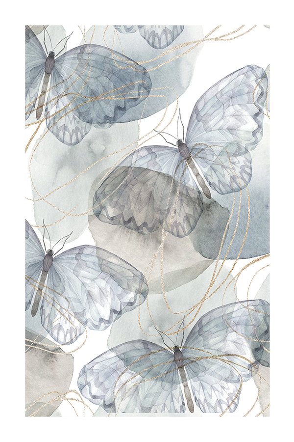 Watercolor Butterflies Poster