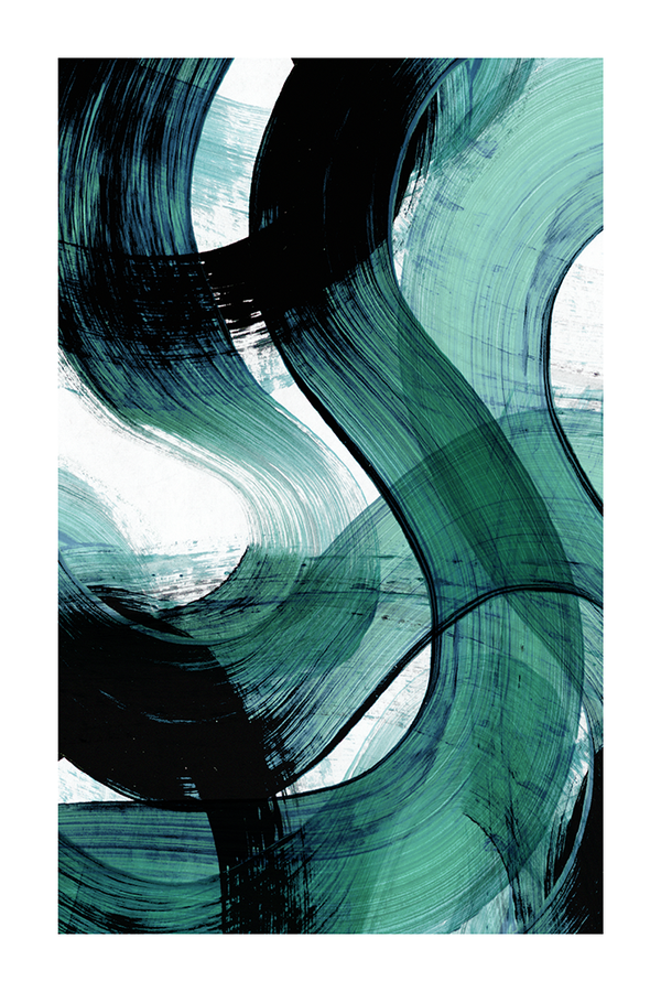 Green Brush Stroke Poster