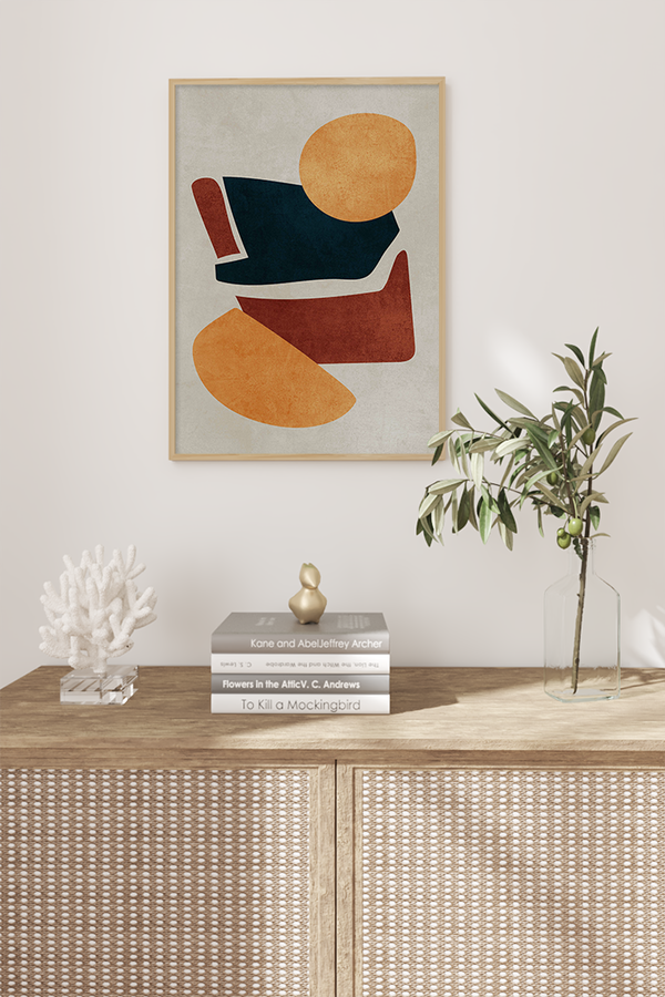 Terracotta Navy Shapes Poster