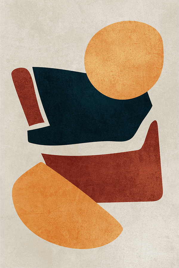 Terracotta Navy Shapes Poster