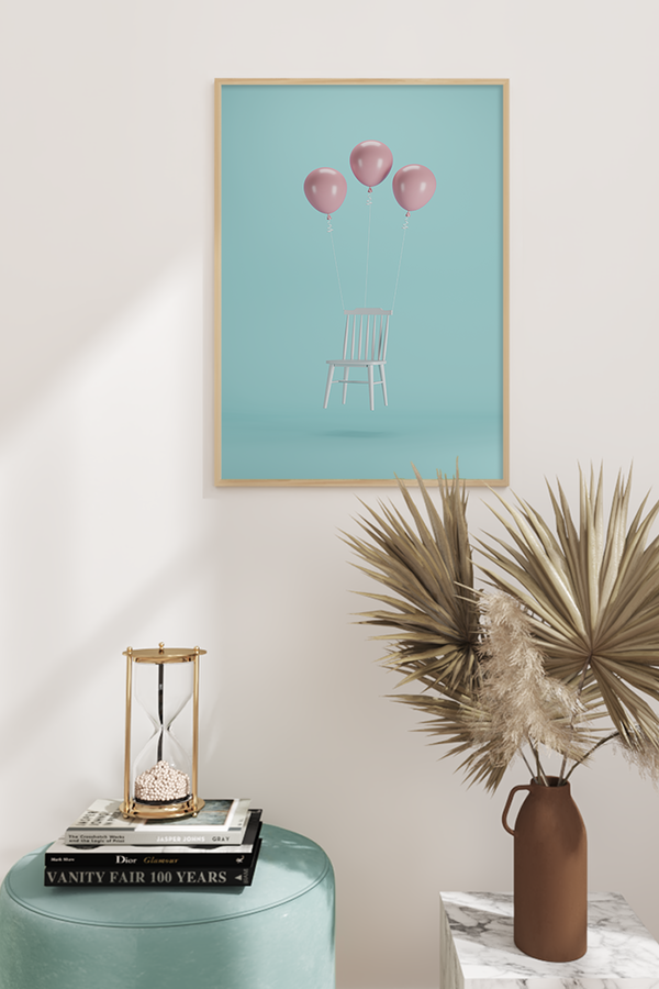 Balloon Tied to Chair Poster