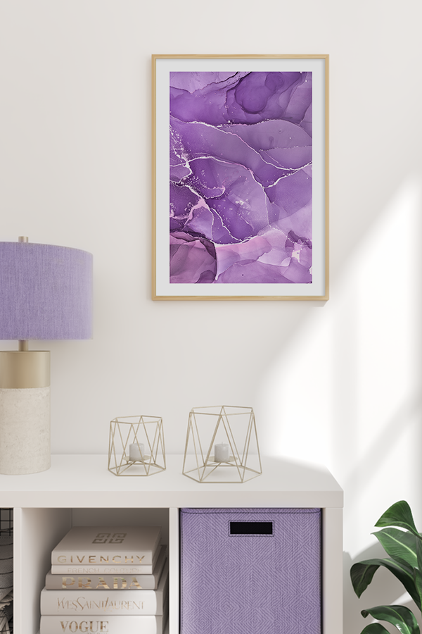 Purple Marble Fluid Poster